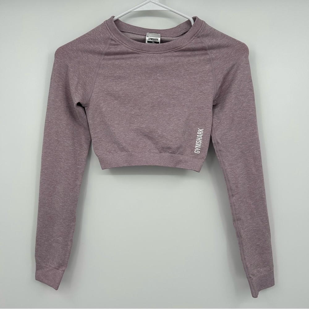 Gymshark Adapt Marl Seamless Long Sleeve Crop Top in Light Purple - Picture 4 of 5
